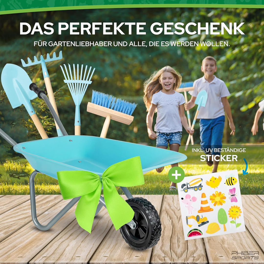 Schubkarre Kinder + Gartenwerkzeug Kinder aus Metall - Kinderschubkarre mit Gartenwerkzeug: Schaufel
