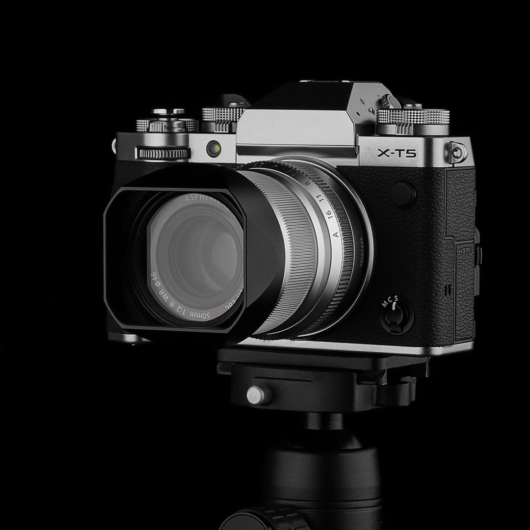 Haoge LH-X50N Bajonett-Gegenlichtblende aus Metall, quadratisch, für Fujifilm xf50 mm f2 Fuji Fujino