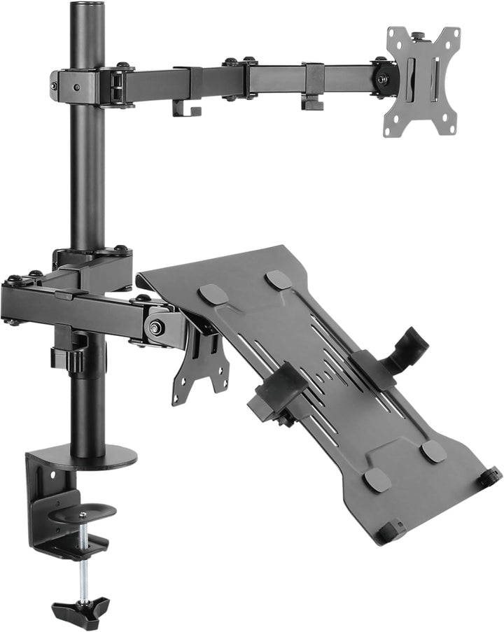 RICOO Monitorhalterung mit Laptop Arm Monitor Halterung Tisch Höhenverstellbar für 13-29 Zoll VESA T