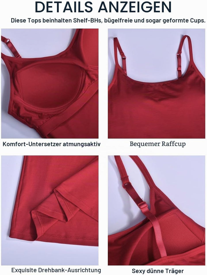 STARBILD Damen Unterhemd, S-4XL L Burgunderrot, L Burgunderrot