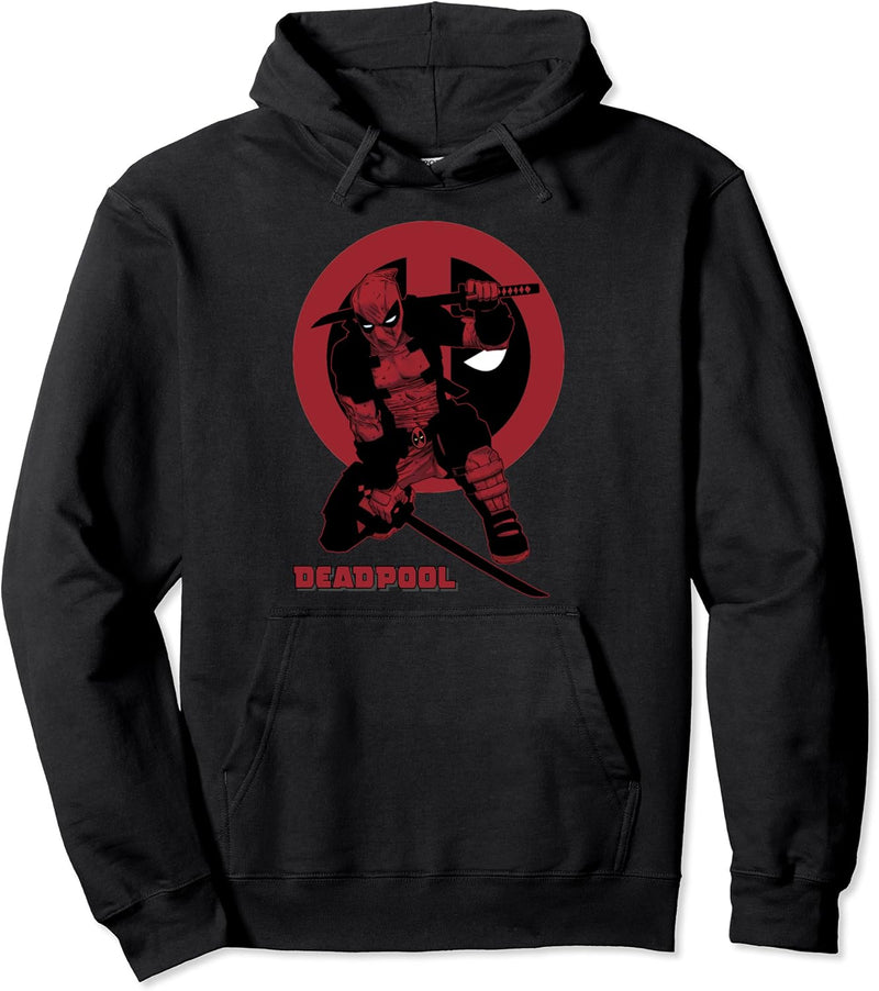 Marvel Deadpool Crouching Deadpool Hidden Logo Pullover Hoodie