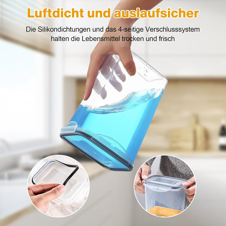 YASHE 24 Stück Vorratsdosen mit Deckel, Luftdicht Vorratsdosen Set, Kunststoff BPA-freie, Frischhalt