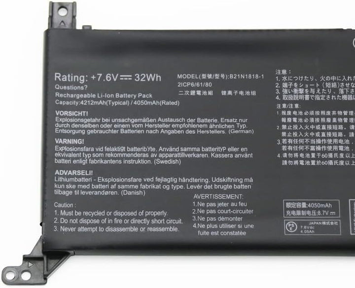 7XINbox 7.6V 32Wh B21N1818 B21N1818-2 B21BnEH Laptop Akku Ersatz für Asus VivoBook 15 X512DA X512DK