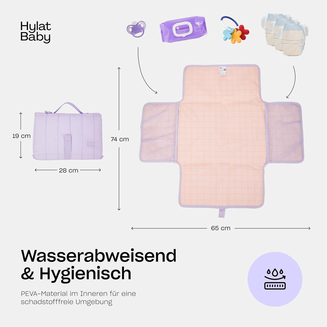 Hylat Baby Wickeltasche mit Wickelunterlage und Baumwolltasche - moderne Tasche für Windeln und Kind