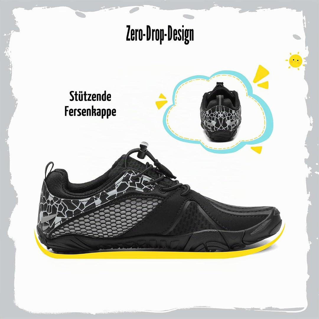 SAGUARO Jungen Mädchen Barfussschuhe Atmungsaktiv Badeschuhe für Kinder Gr.24-36 24 EU Schwarz, 24 E