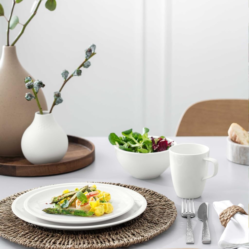 Villeroy &amp; Boch - Artesano Teller-Set, 6 tlg., Geschirr Set für 2 Personen, Premium Porzellan, Weis