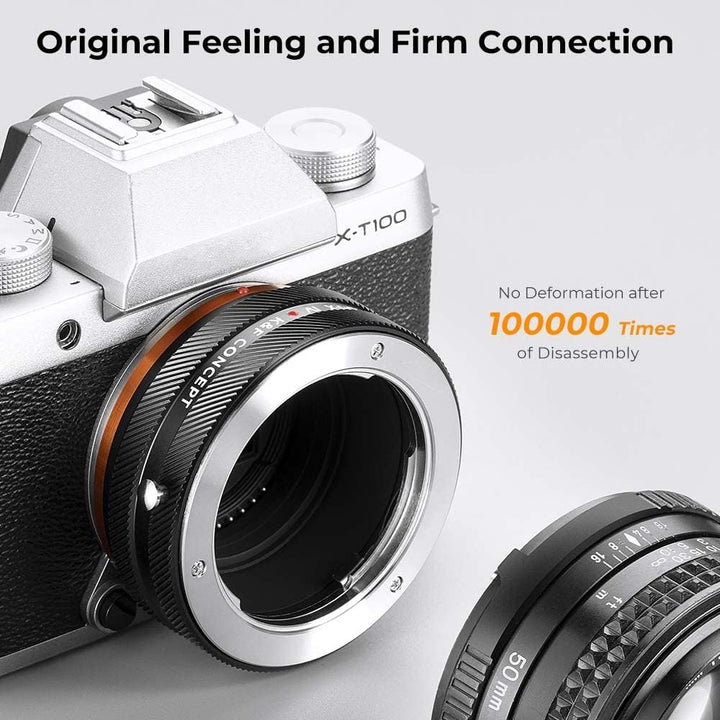 K&F Concept MD-FX IV PRO Objektivadapter mit Blendenring, kompatibel mit Objektiven der Minolta MD-S