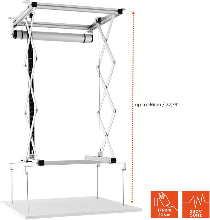 celexon Beamer-Deckenlift PL1000 Plus - ausfahrbar bis 90cm - bis 25kg - max. Masse 57cm x 60cm - au