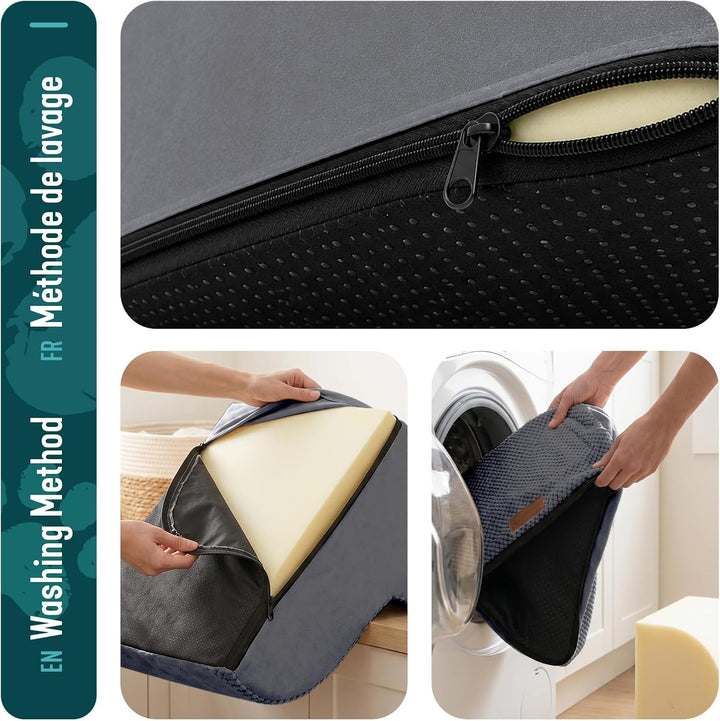 VOUNOT® Hundetreppe 4 Stufen für kleine Hunde &amp; Katzen, Haustiertreppe aus hochdichtem Schwamm, ruts