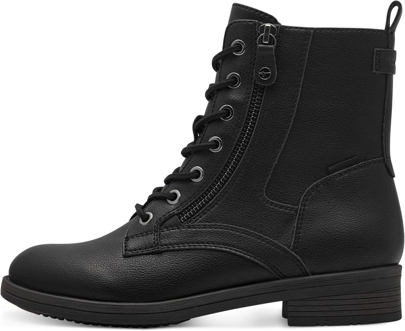 Tamaris Damen Combat Boots, Frauen Stiefeletten,TOUCHit-Fussbett 37 EU Schwarz, 37 EU Schwarz