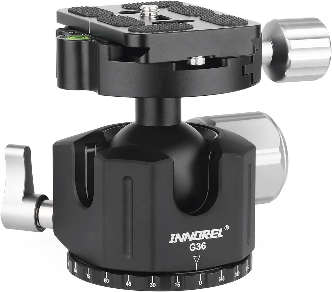 INNOREL G36 Low Profile Panorama-CNC-Metall-Kamerastativ-Kugelkopf mit 1/4" Arca Swiss Universal-Sch