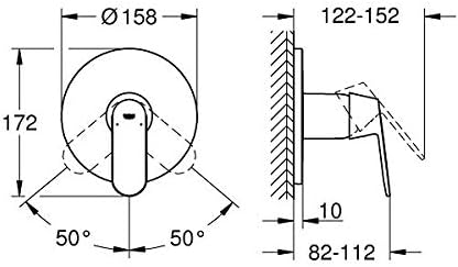 GROHE Eurosmart Cosmopolitan | Einhand-Brausebatterie | chrom | 24044000 Einhand-Brausebatterie Chro