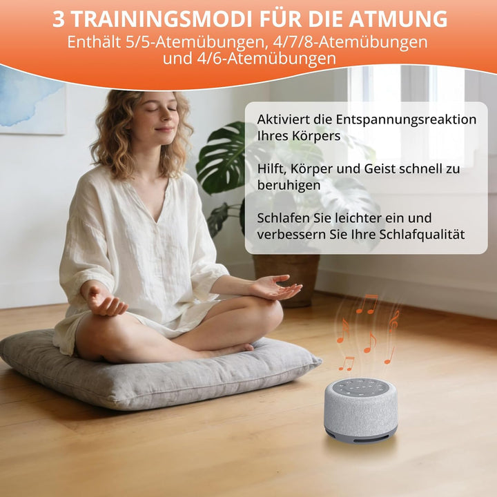 FUNYKICH White Noise Machine, 30 Klänge & Atemtraining, Aufnahmefunktion, Wireless Lautsprecher, 7 F