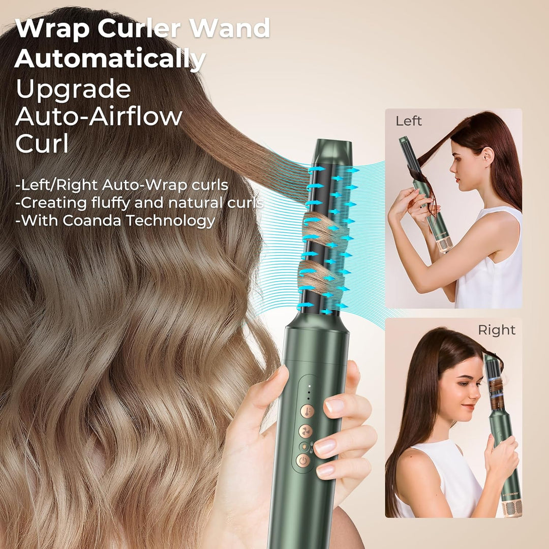 7 In 1 Airstyler Pro, Atopskins Hairstyler Warmluftbürste Set, 11,0000 Rpm Föhn mit Diffusor, Rundbü