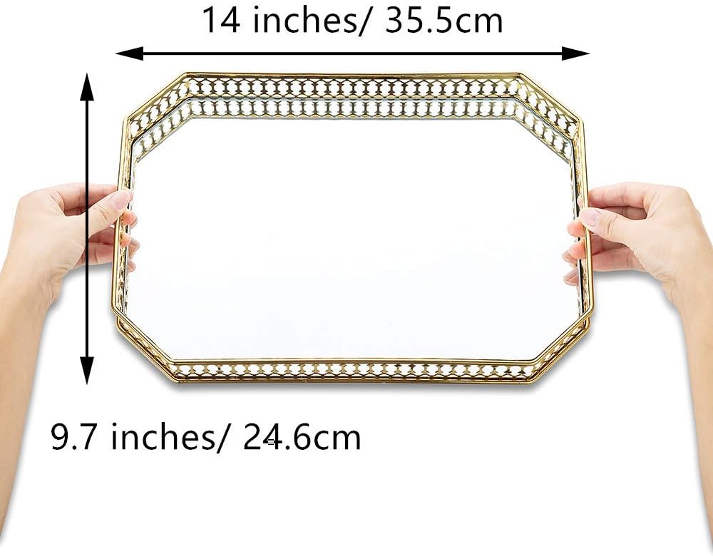 NUPTIO Metall Verspiegelt Verzierten Dekorativen Tablett, Kerzenhalter, 35.5cm Länge Snake Cupcake T