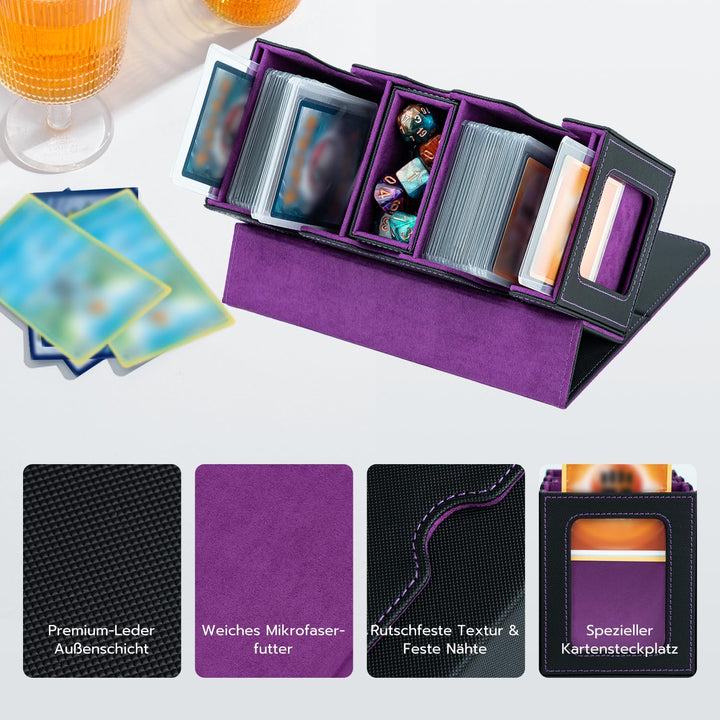 Doppelschicht Card Deck Box für MTG, 2 Commander Displays, passt für 200 Doppelt Eingehüllte Kartens