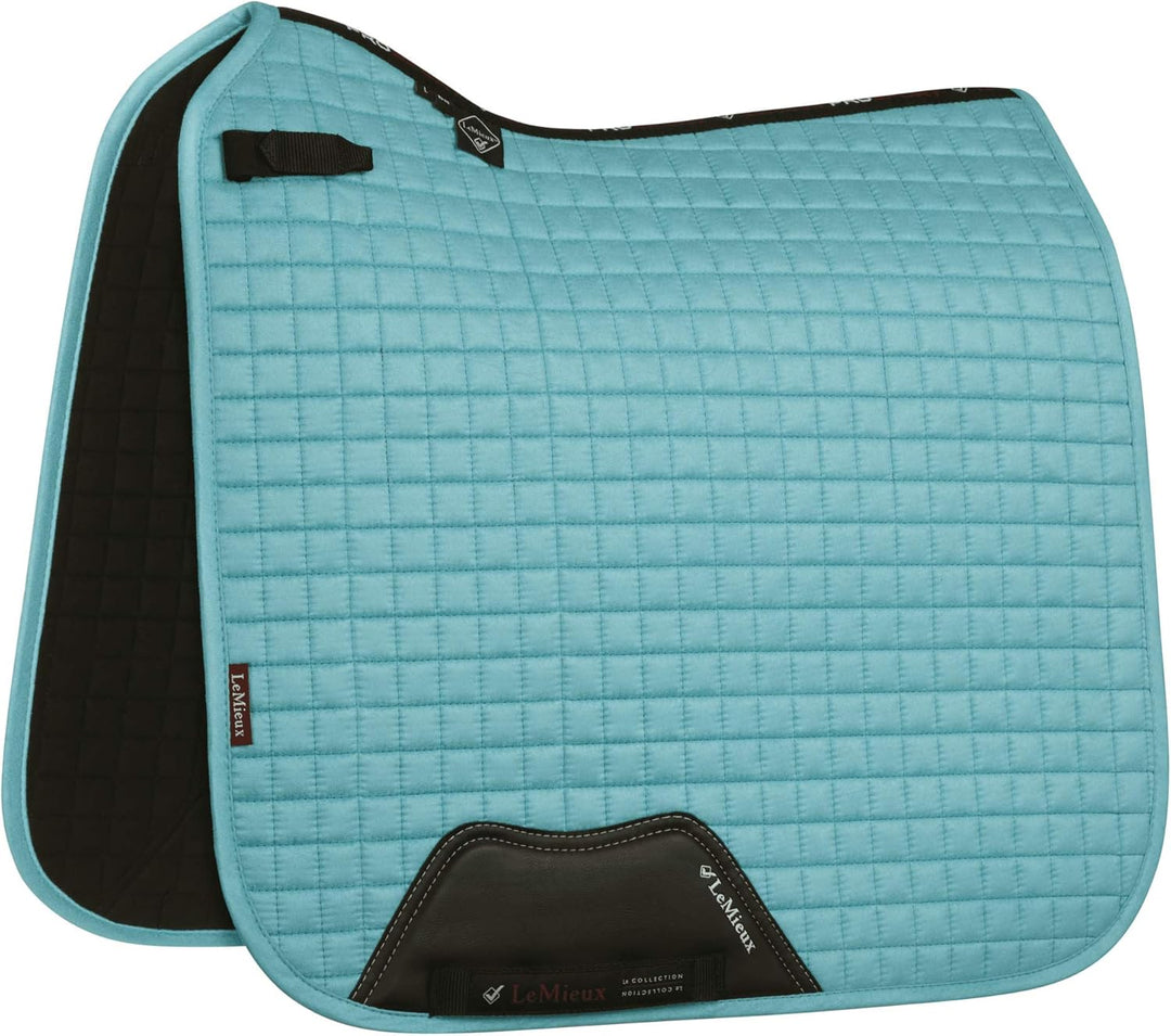 LeMieux Prosport Dressur aus Veloursleder Schabracke L Azurblaues Wildleder, quadratisch, L Azurblau