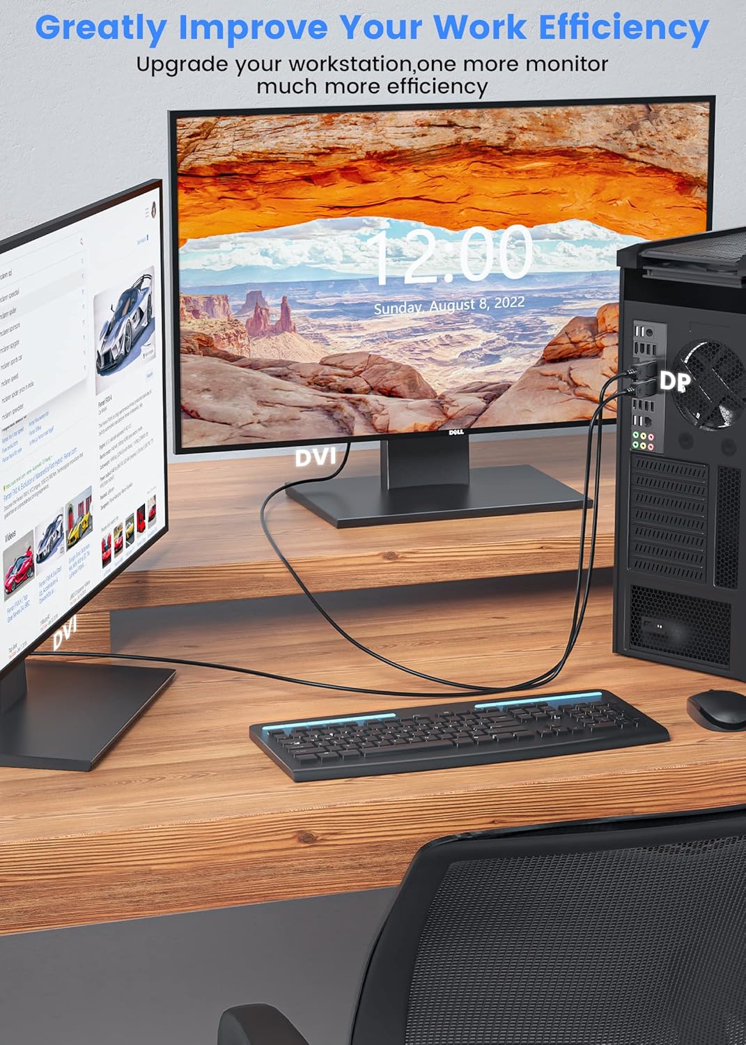 FOINNEX DisplayPort auf DVI Kabel, DP zu DVI Adapterkabel 1080P@60Hz, Männlich Display Port to DVI C