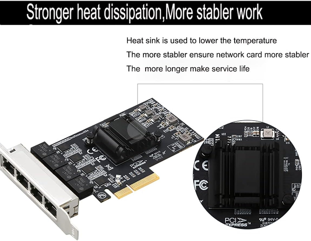 Quad-Port 2.5GBase-T PCIe Netzwerk Adapter RTL8125B 2500/1000/100Mbps PCI Express Gigabit Ethernet K