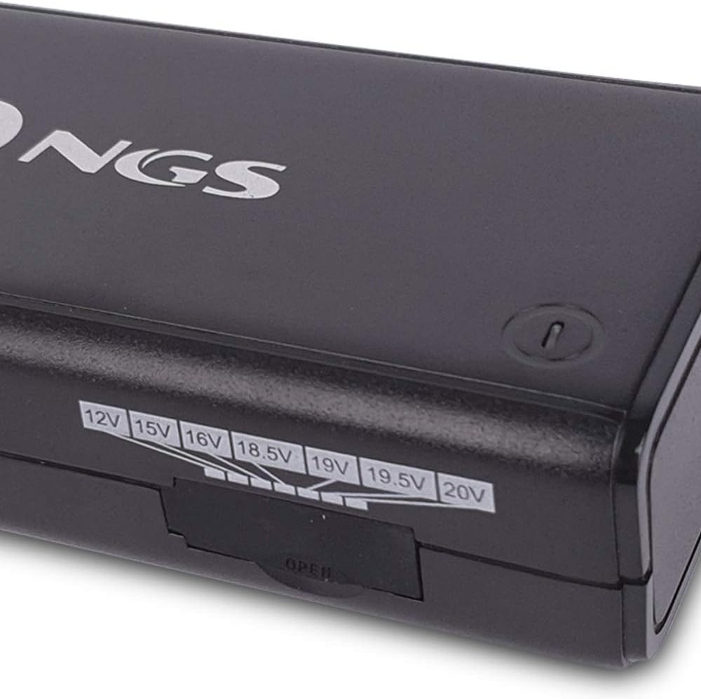 NGS BAN - Manuelles 90W Universal-Laptop-Ladegerät, Ladegerät mit 11 Adaptern, kompatibel mit HP, De