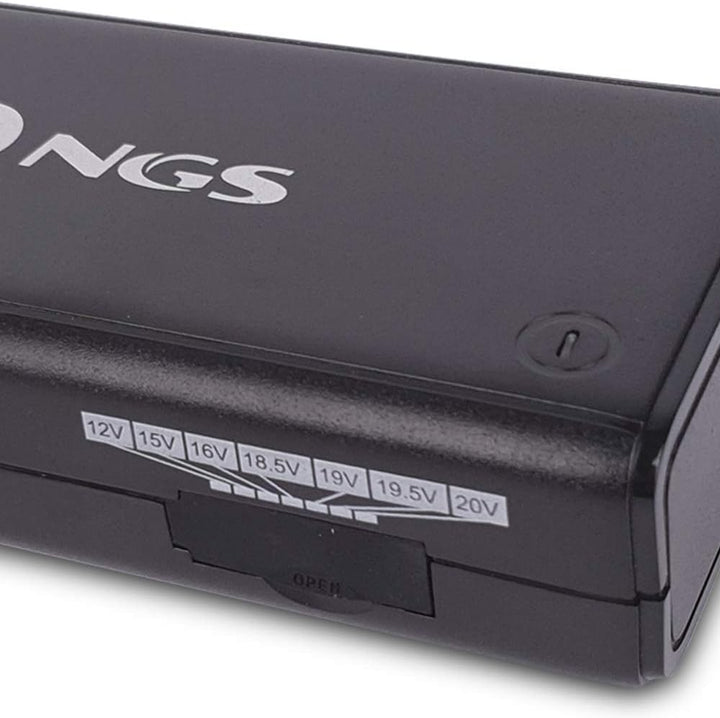 NGS BAN - Manuelles 90W Universal-Laptop-Ladegerät, Ladegerät mit 11 Adaptern, kompatibel mit HP, De