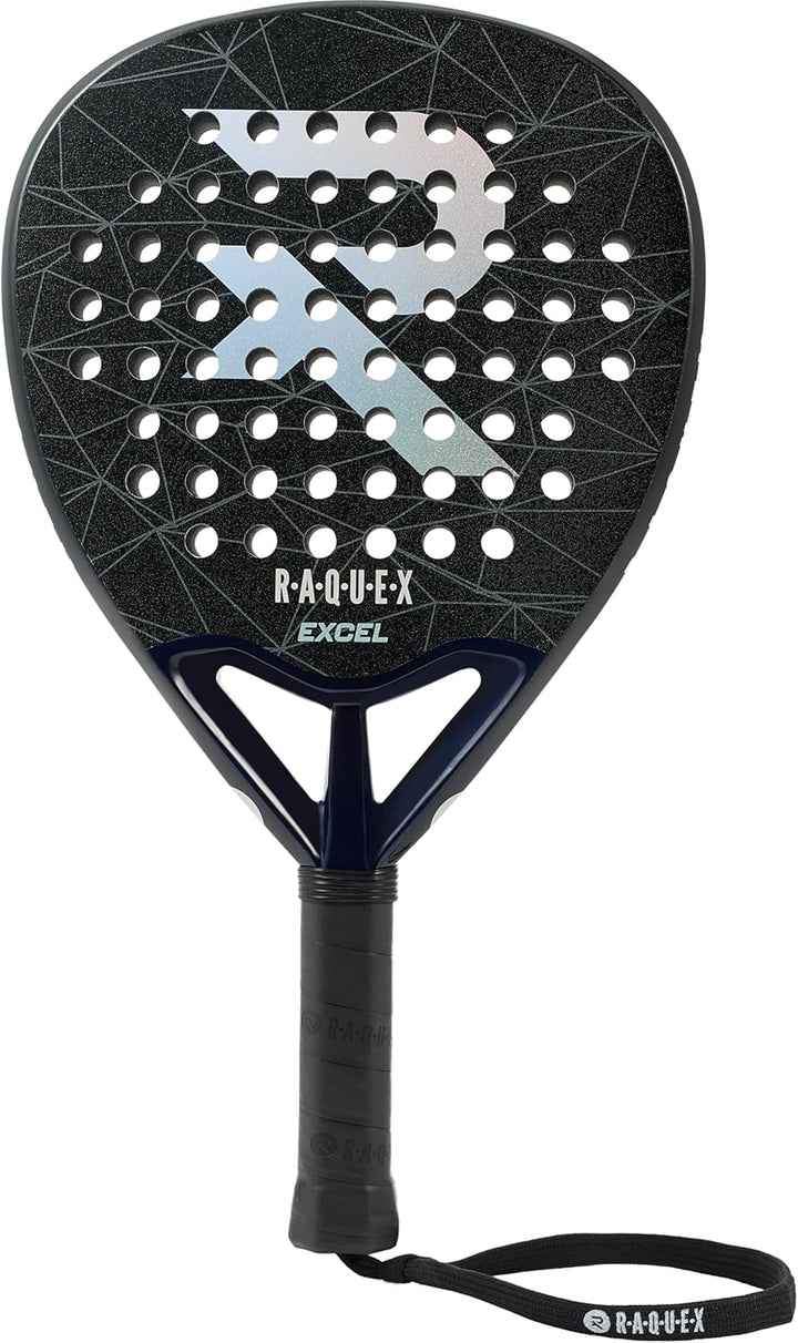 Raquex Excel Padelschläger – für fortgeschrittene Anfänger/Fortgeschrittene – 12K-Carbonrahmen, reak