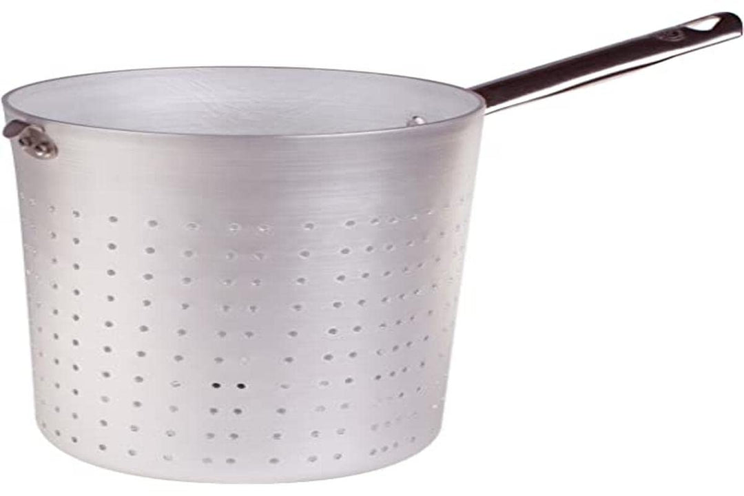 Pentole Agnelli Nudelsieb/scaldapasta Zylindrische aus Aluminium mit Griff aus Edelstahl, Silber 18