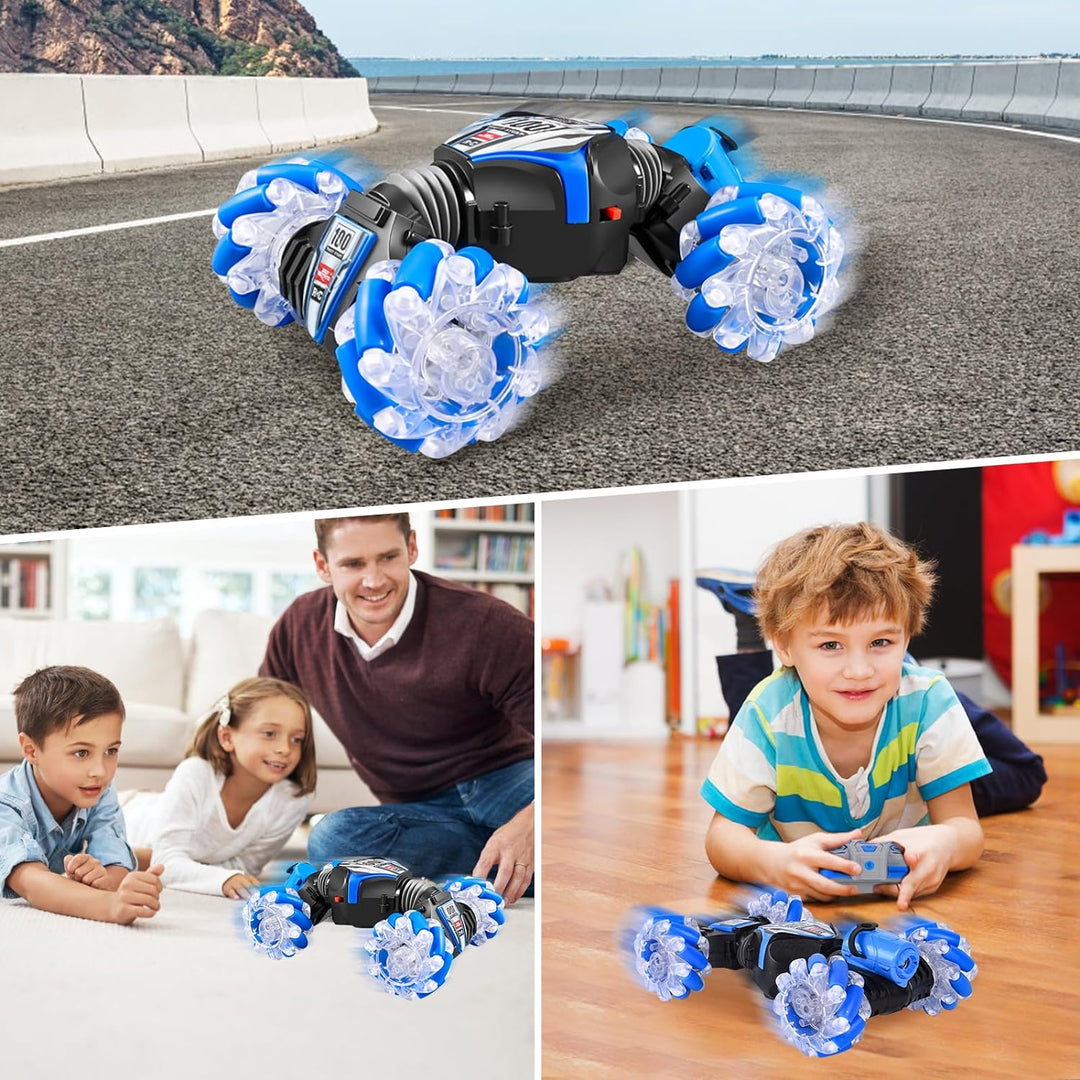 FORMIZON Ferngesteuertes Auto mit Handsteuerung, 4WD 2.4GHz RC Stunt Car mit Licht Sprühen, 360° Dre