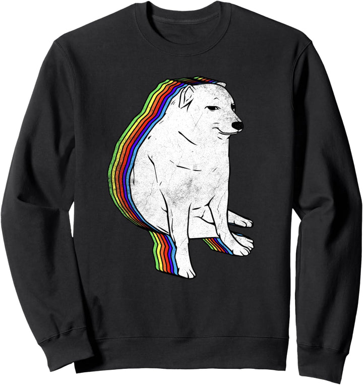 Cheems Doge Grunge Rainbow Sweatshirt