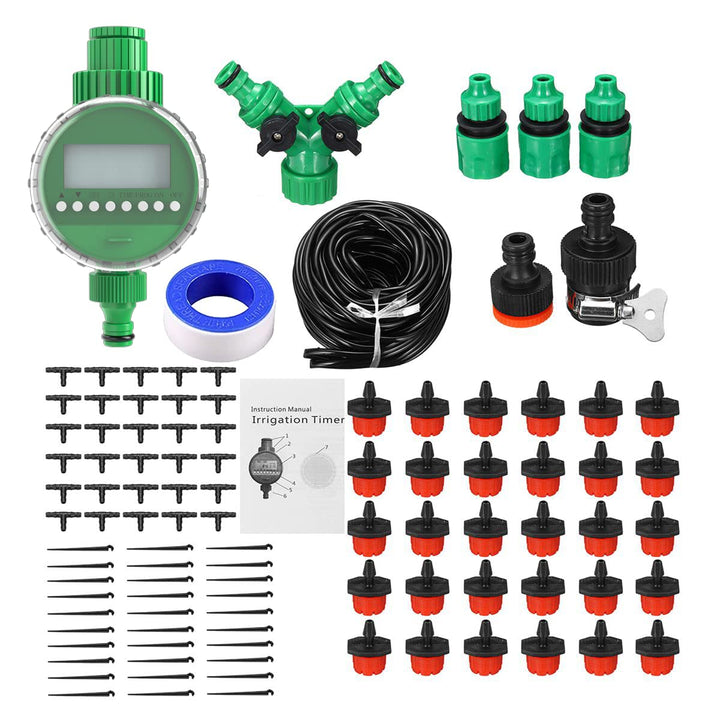 25 m Bewässerungssystem, ROFMAPLE Tropfbewässerungs-Set mit automatischer Wasserzeitschaltuhr, Verte