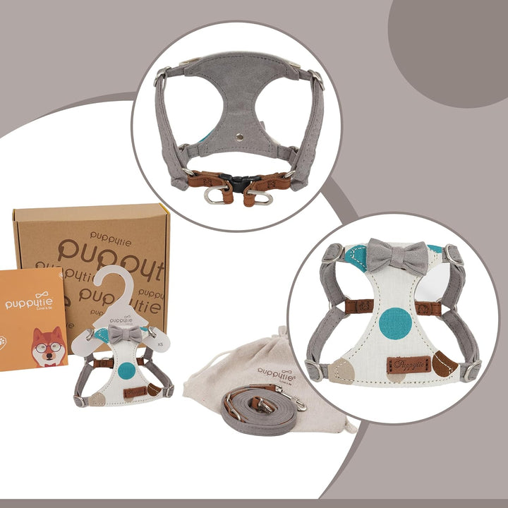 Puppytie Hundegeschirr für kleine Hunde mit Multifunktions-Hundeleine, leicht, weich, verstellbar, k