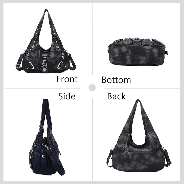 Angel Kiss Damen Schultertasche Hobo Tasche Umhängetaschen Schlusstaschen Henkeltaschen weiches PU L