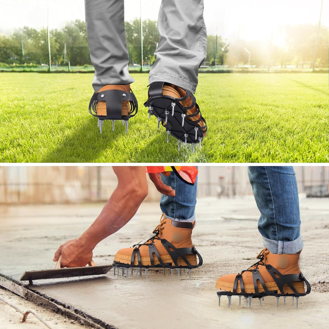 Nagelschuhe, Rasenlüfter Schuhe mit 22 Stahlspikes für Aerating Boden, Rasenbelüfter Schuhe Aerifizi
