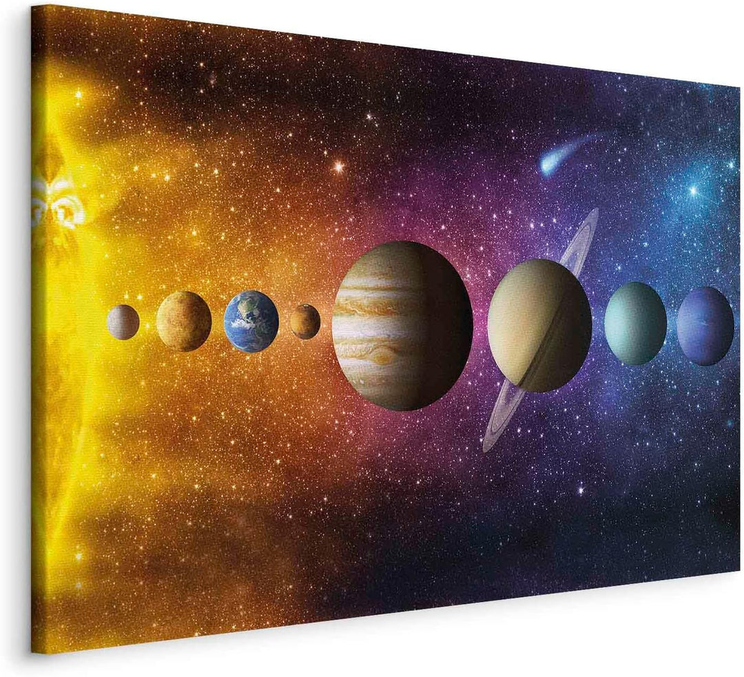 murando- Bilder Sonnensystem 90x60 cm Leinwandbild 1 tlg Kunstdruck modern Wandbilder XXL Wanddekora