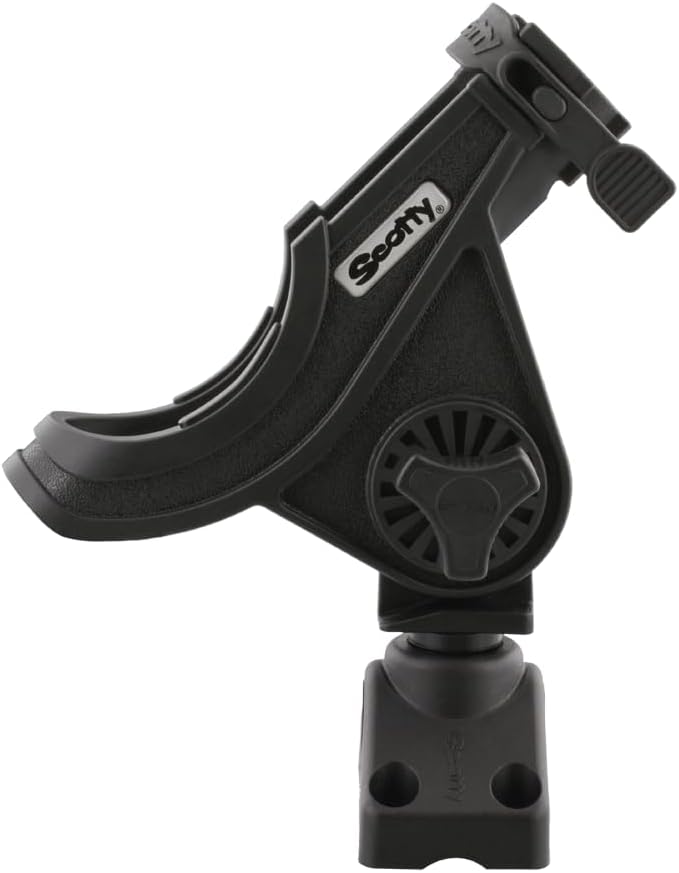 Scotty Baitcaster/Spinnrutenhalter mit 241 Seitendeck-Halterung Schwarz, Schwarz