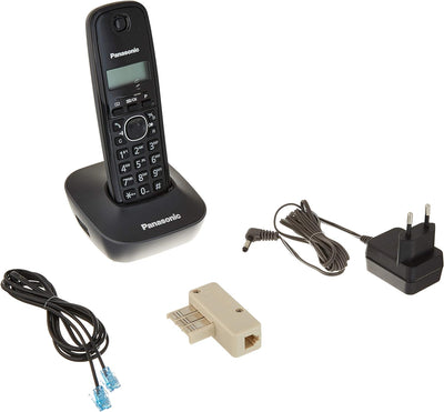 Panasonic KX-TG1611 Schnurlostelefon (DECT, Desktop, Schwarz, LCD, AAA, digital)