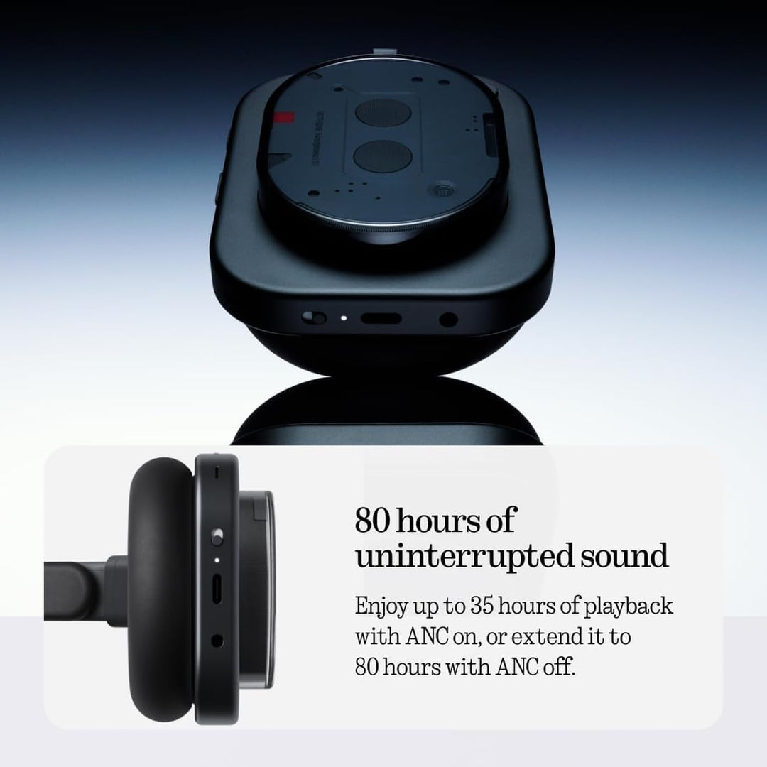 Nothing Headphone (1) Kabellose Over-Ear Kopfhörer mit ANC, bis zu 80h Akkulaufzeit, Hi-Res, Raumkla