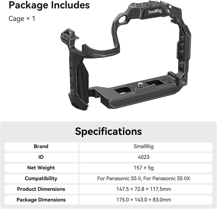 SMALLRIG S5 II / S5 IIX / G9 II Cage für Panasonic LUMIX S5 II / S5 IIX / G9 II Kamera mit integrier