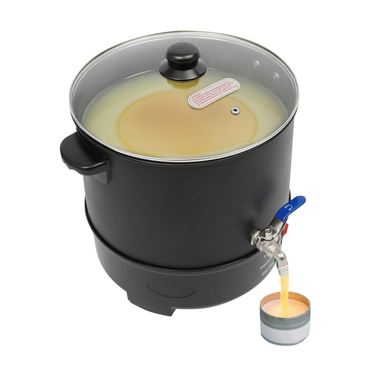 10L 1000W Elektrischer Wachsschmelzer - 201 Edelstahl mit Hahn, Deckel mit Entlüftung, Einstellbare