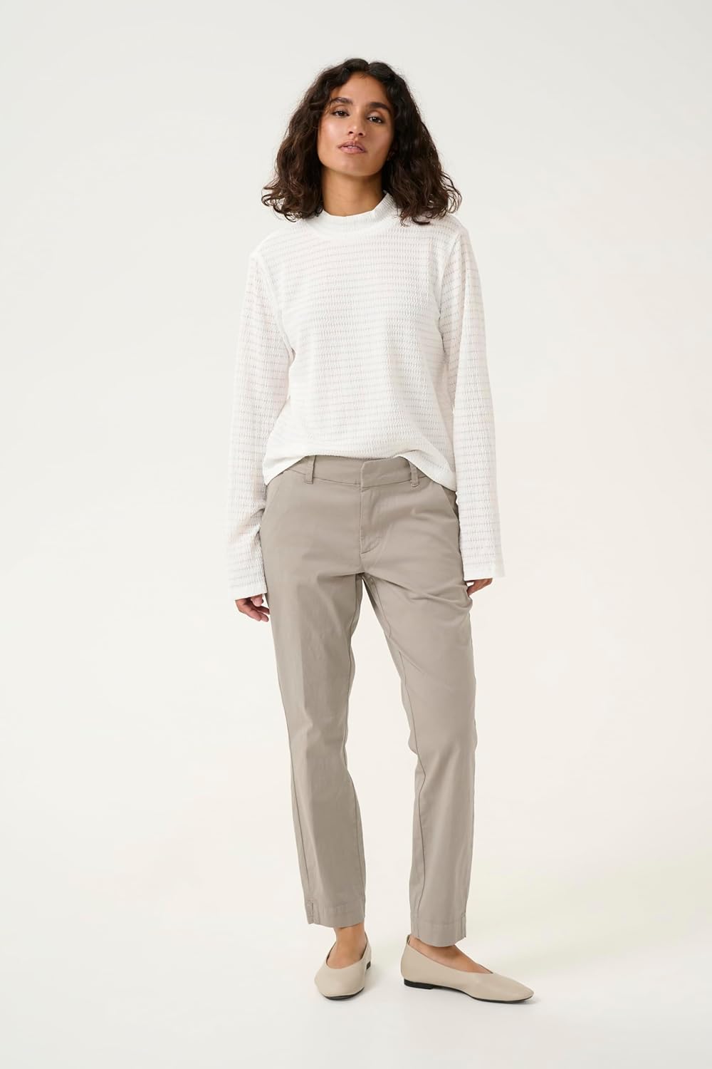 KAFFE Hose KAmette Damen Hose Elegant Elastische Taille Casual Anzughose 34 Elephant Skin, 34 Elepha