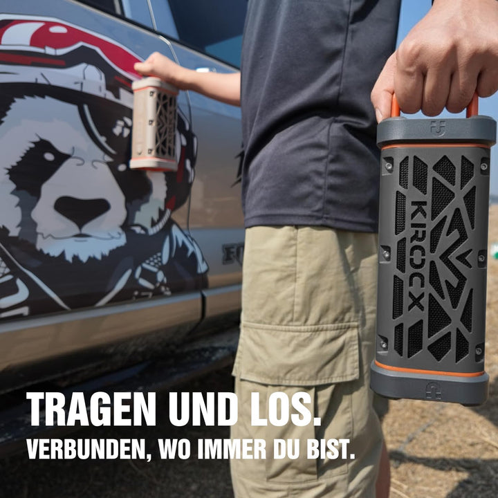 TRAVOR Aluminium Bluetooth Lautsprecher mit Magnet für Reise &amp; Camping | TWS &amp; Bass Boost für Camp,
