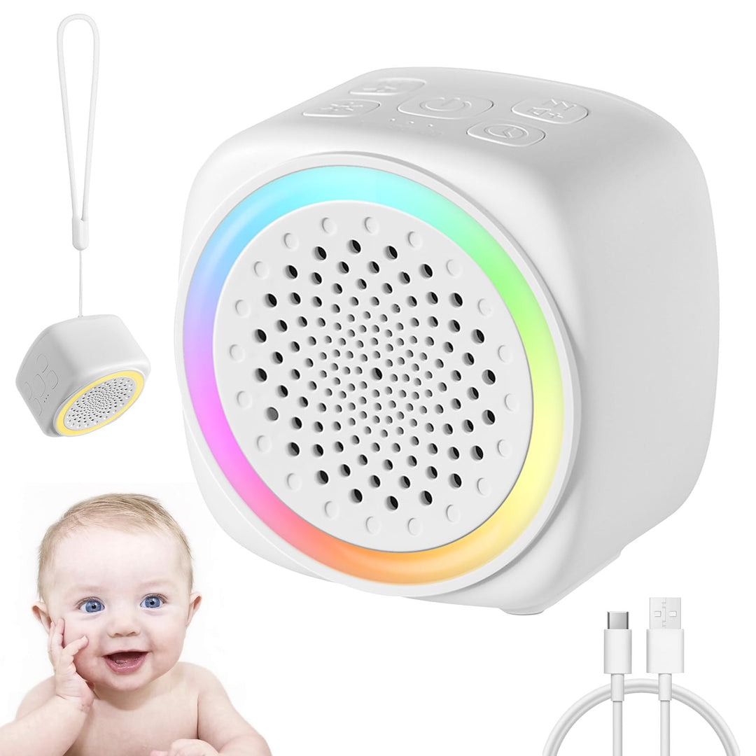 Weisse Rauschmaschine mit Nachtlicht, 16 nahtlose Sounds, White Noise Machine für Babys & Erwachsene