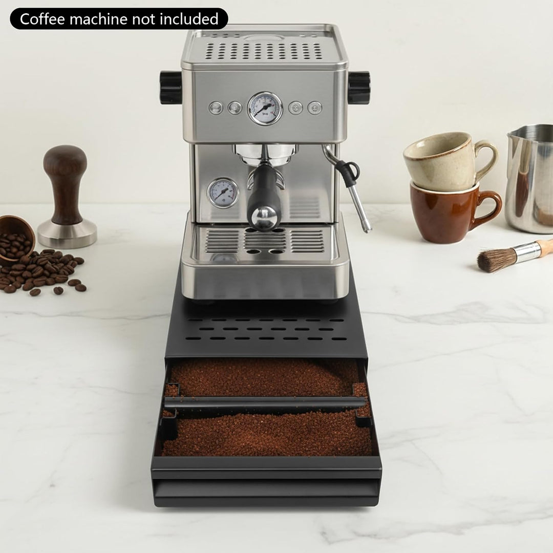 Kaffeesatz-Behälter, Edelstahl, 28x18x5cm, Schwarz
