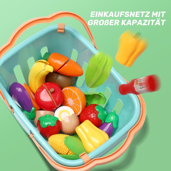 CUTE STONE 40 PCS Kinderküche Zubehör mit Kochgeschirr Dampfdrucktopf und Induktionskochfeld, Kochut
