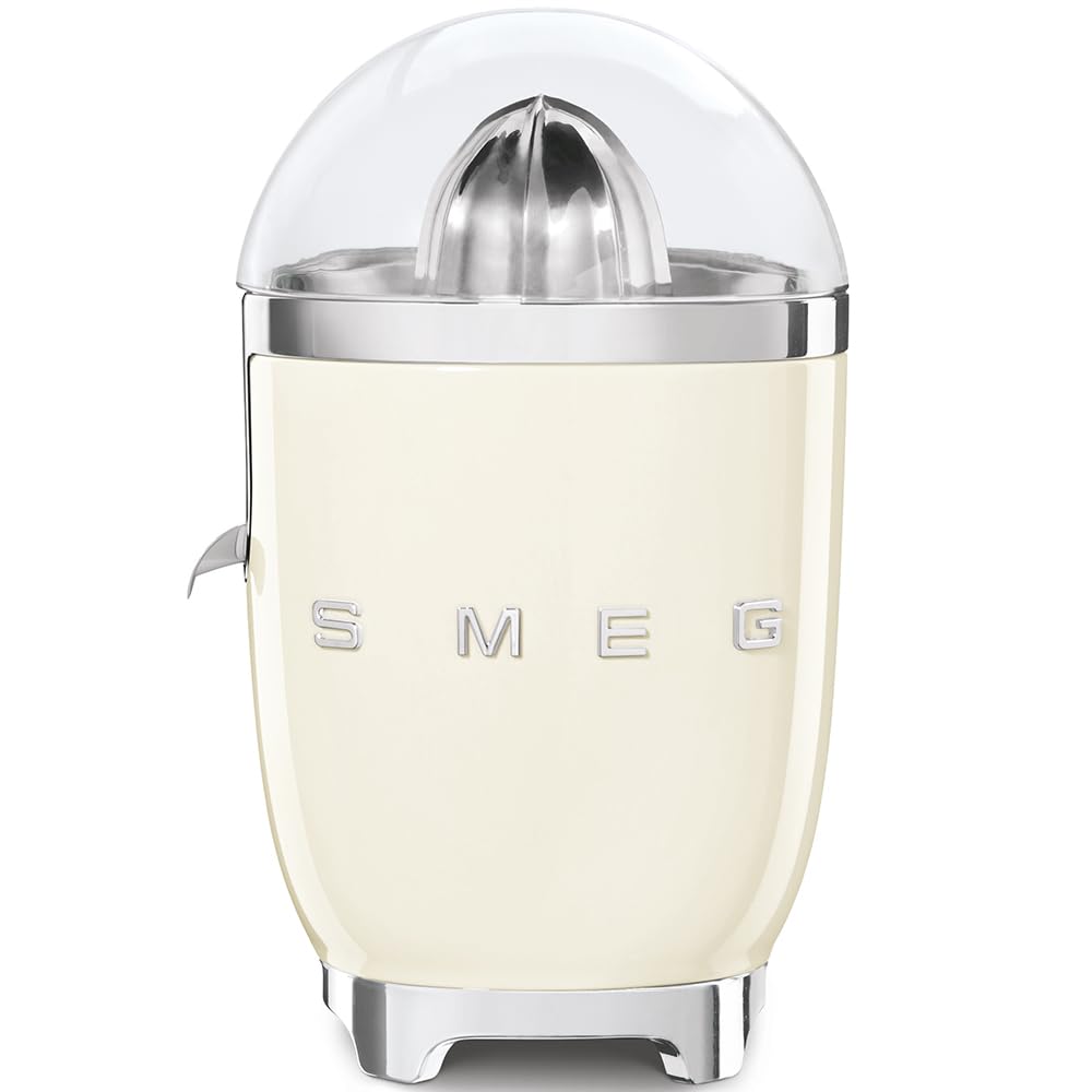 SMEG, Elektrische Zitruspresse CJF11CREU, tropfsicherer Auslauf und Universalkegel, rutschfeste Stel