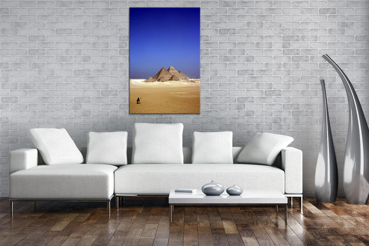 deyoli Pyramiden von Gizeh Format: 80x60 als Leinwandbild, Motiv fertig gerahmt auf Echtholzrahmen,