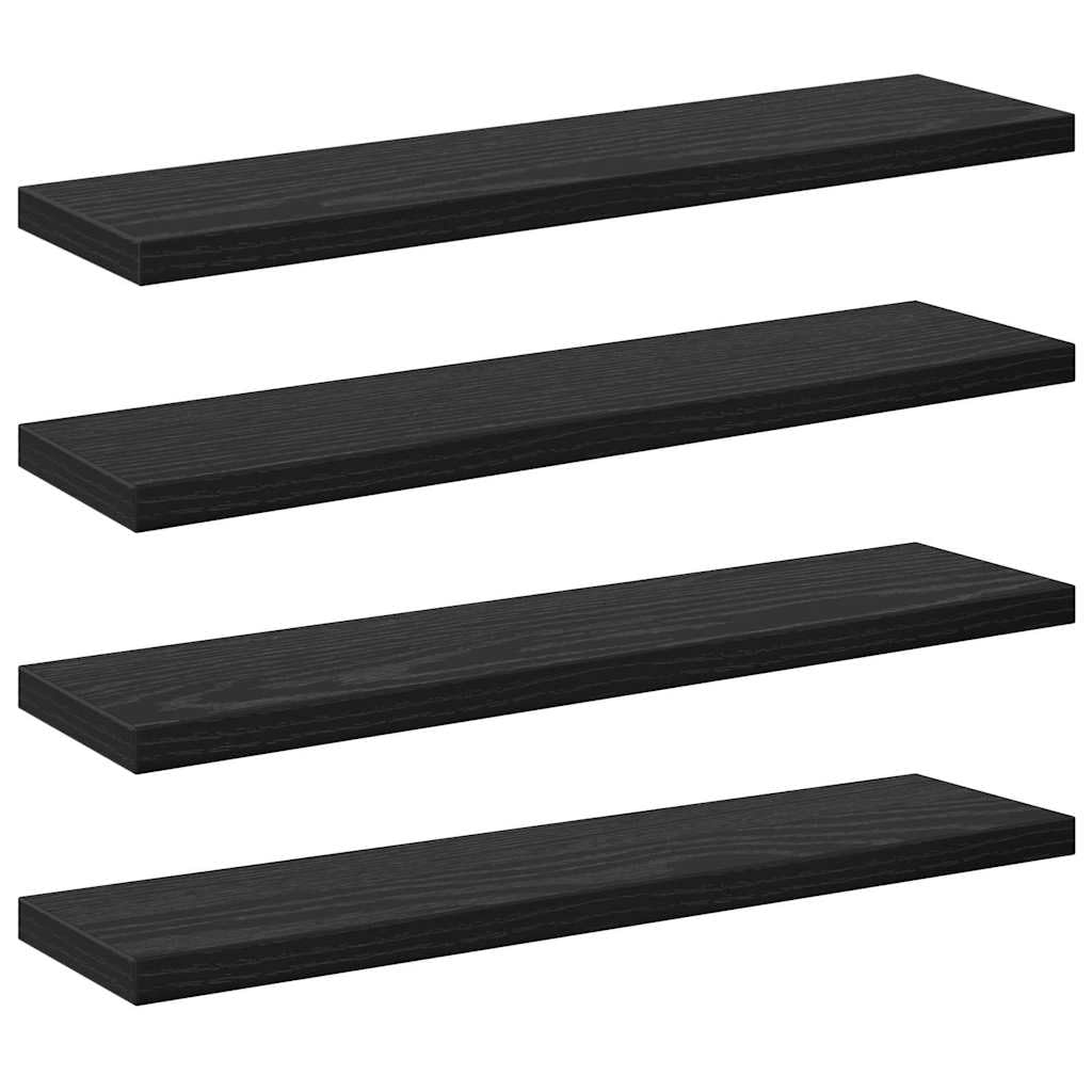 vidaXL Regalbrett 4 pcs Schwarz 40 x 10 x 1,5 cm Holzwerkstoff, Moderner Bücherregal, rechteckige Ab