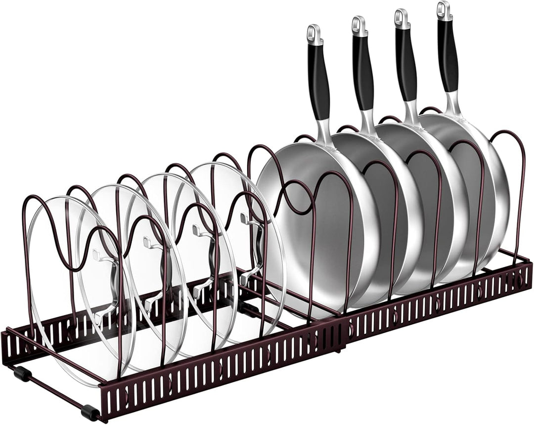Fousenuk Topfdeckelhalter, Topfdeckel Aufbewahrung mit 10 Verstellbaren Fächern, Küche Pfannen Organ