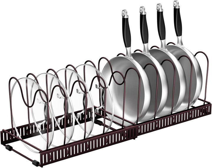 Fousenuk Topfdeckelhalter, Topfdeckel Aufbewahrung mit 10 Verstellbaren Fächern, Küche Pfannen Organ