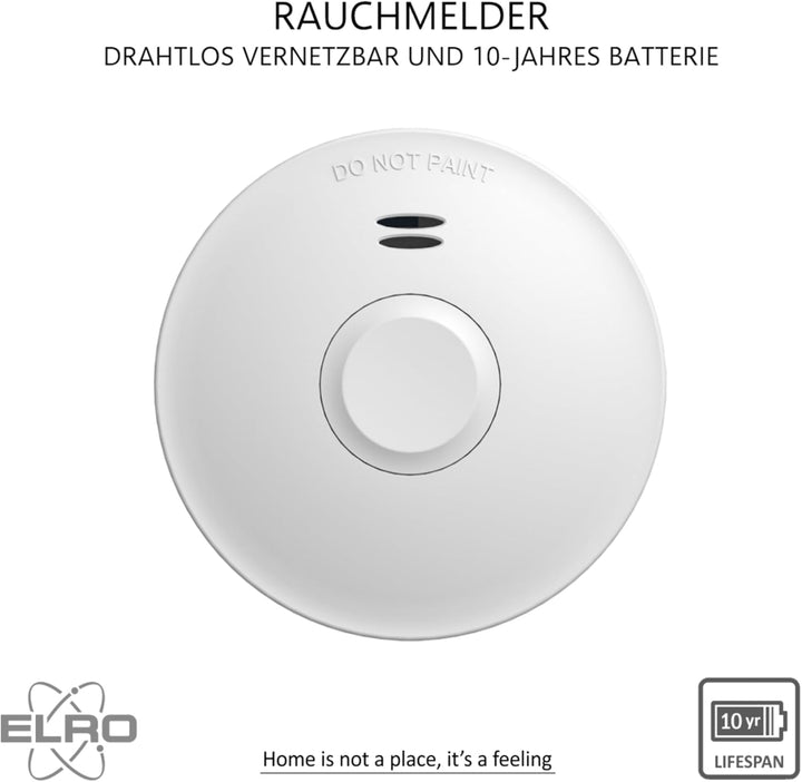 ELRO FZ5010R Funk Vernetzbarer Rauchmelder mit 10-Jahres-Batterie - Entspricht der Europäischen Norm